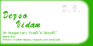 dezso vidam business card